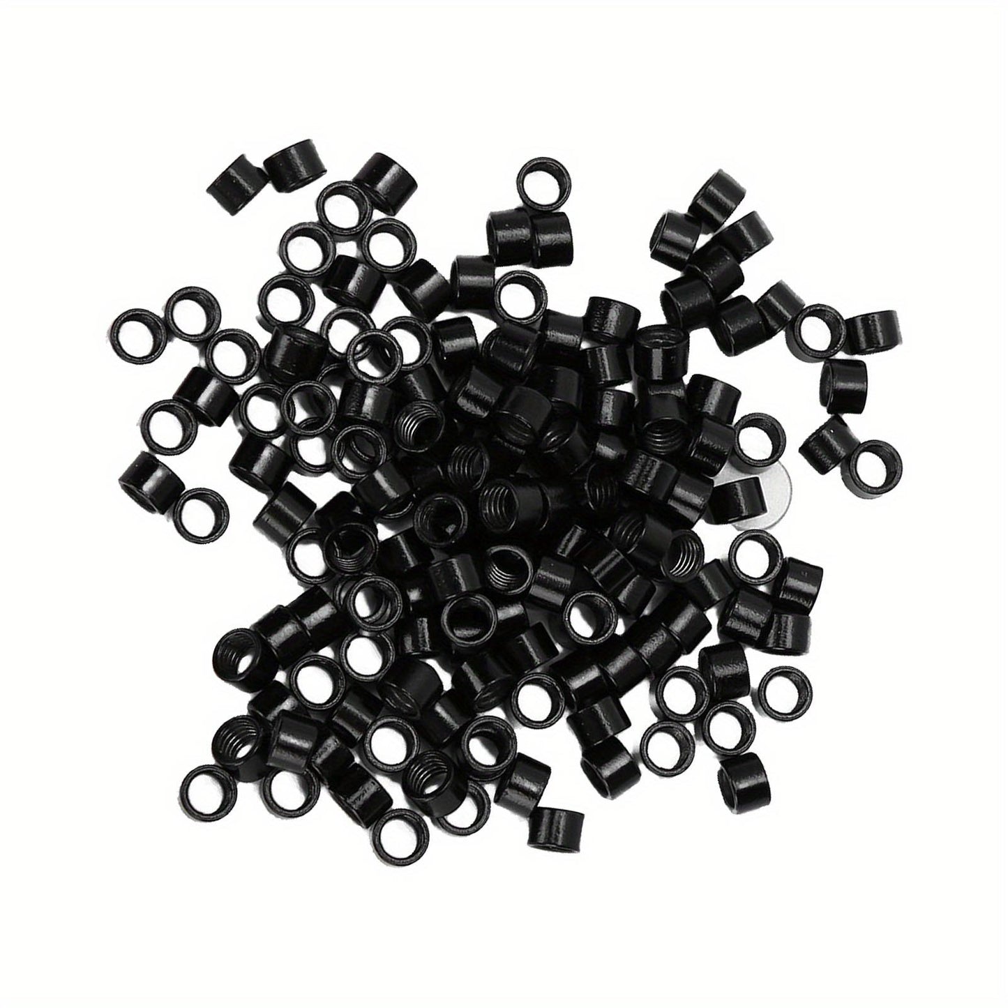 Hair Extension Link Rings 1000pcs Aluminum Micro Links Rings Beads Screw Micro Rings Hair Extension Tool Black