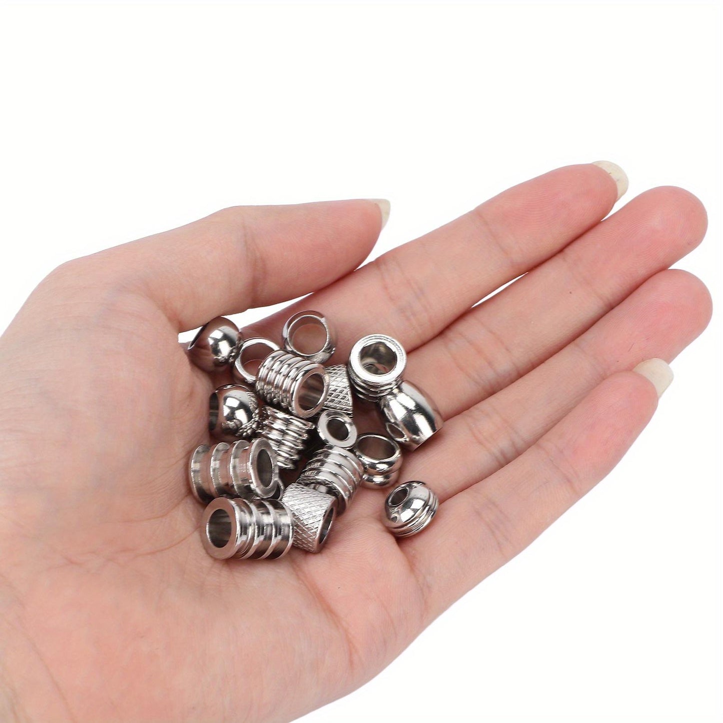 Fdit 18Pcs Viking Hair Beads Vikings Hair Jewelry Stainless Steel High Hardness Perfect Size Simple Design Dreadlocks Accessories for Hair Viking Hair Beads Wide Application Dread Beads Bracelets Pendant Necklace DIY