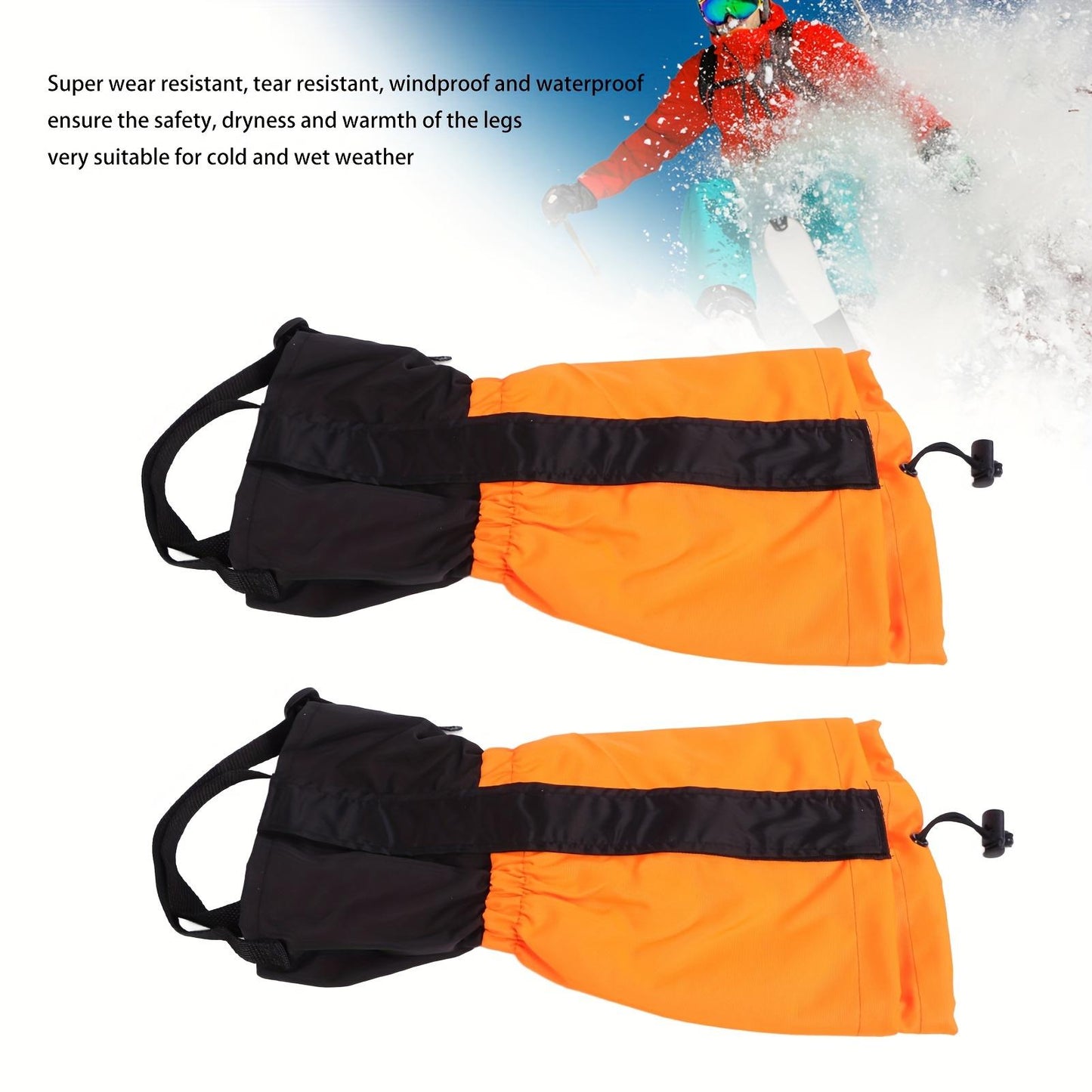 Children's Leg Covers Adjustable Waterproof Windproof Sand Prevention Children's Outdoor Leg Covers (Orange )