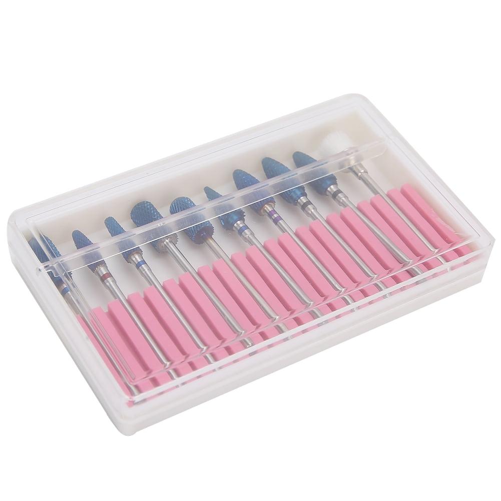 10Pcs Nail Grinding Head Nail Drill Bit Set Nail Polisher Accessory Manicure Tool Kit