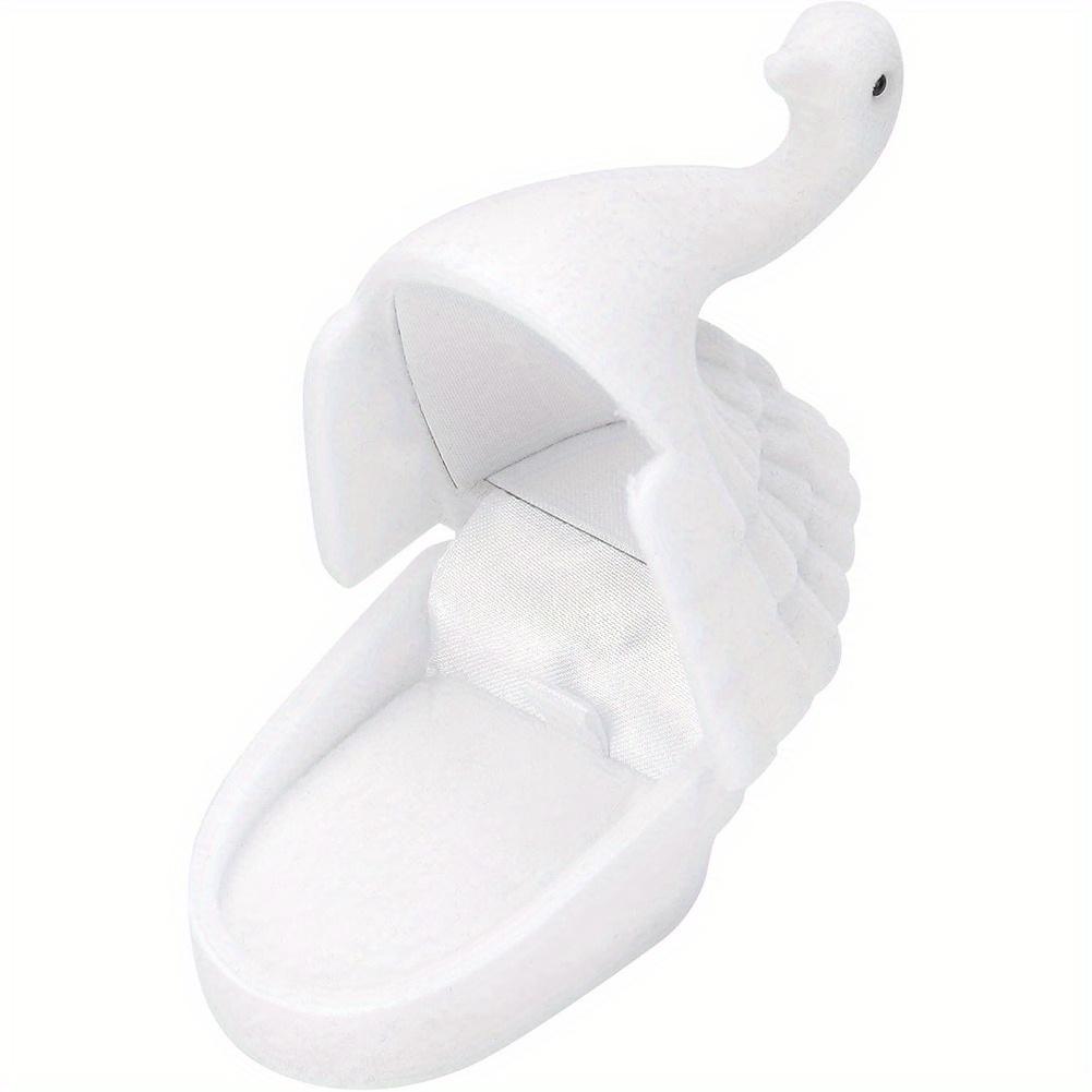 Exquisite Swan Shape Jewelry Box, Retro Design, Flocking Inside, Unique Gift for Christmas, Birthday (White)