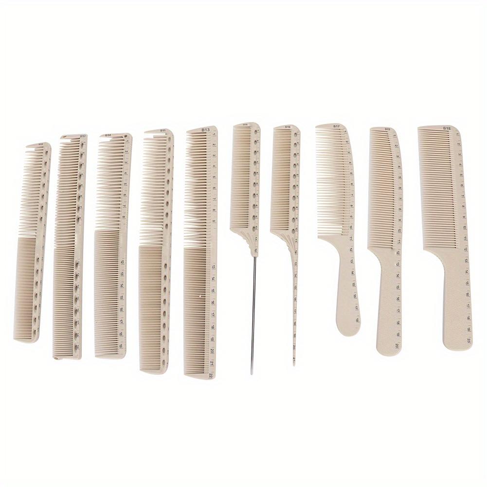 10Pcs Professional Hairdressing Comb Barber Hair Styling Cutting Comb with Measure ScaleComb