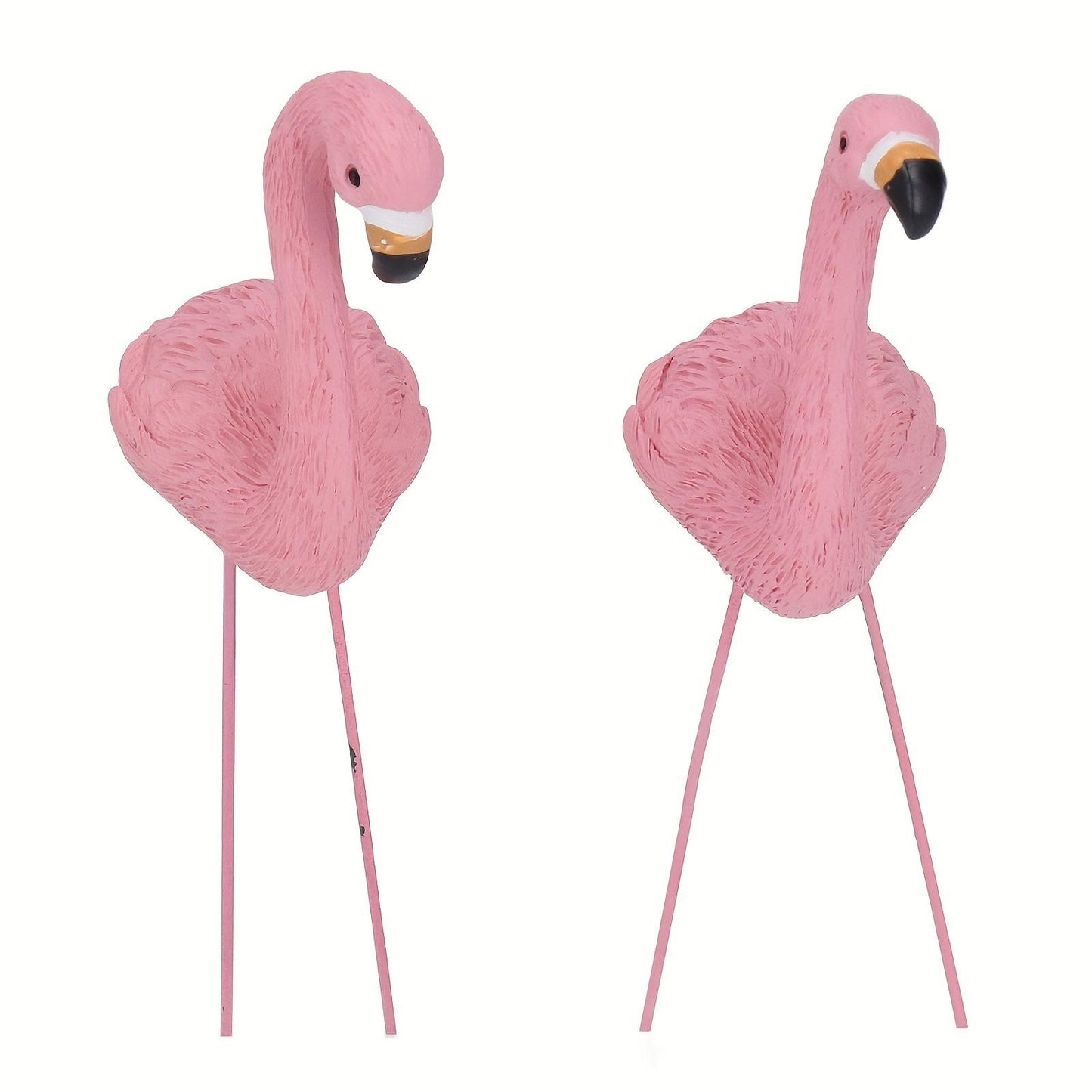 4 Pcs Pink Flamingo Garden Statue Fine Details Stylish Vivid Small Flamingo Statue For Yard Lawn Patio Decorations Gifts