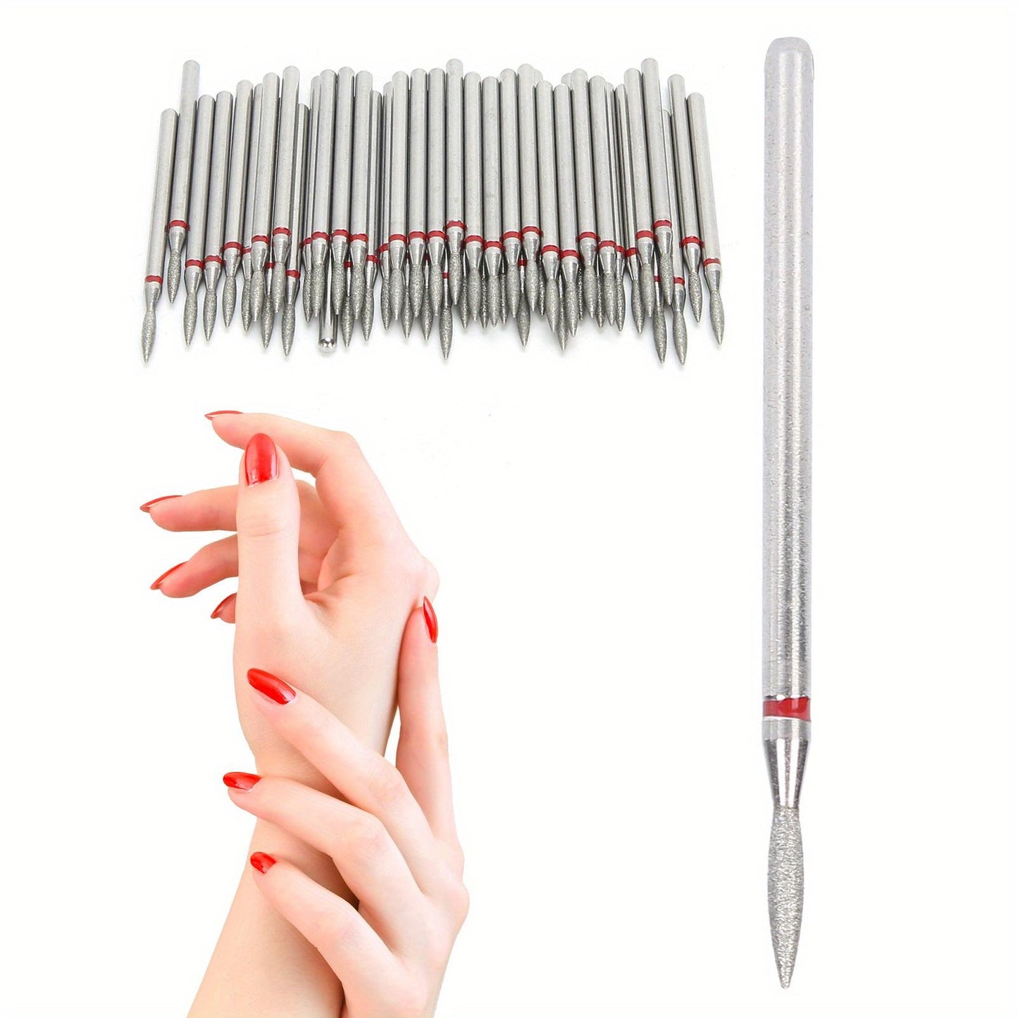 50pcs Professional Nail Polishing Grinding Head Nail Drill Bits Manicure Tool Accessory