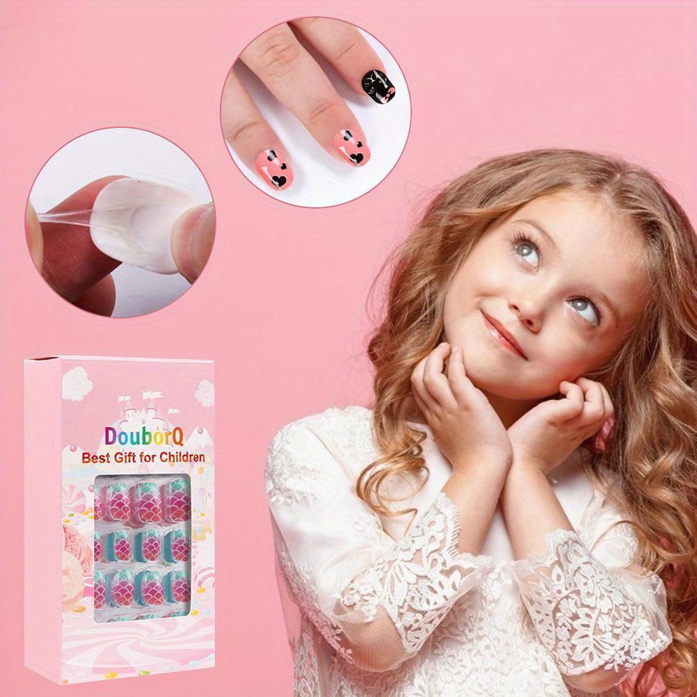 120pcs children' s nail tips cute children' s nail art fake nail tips set