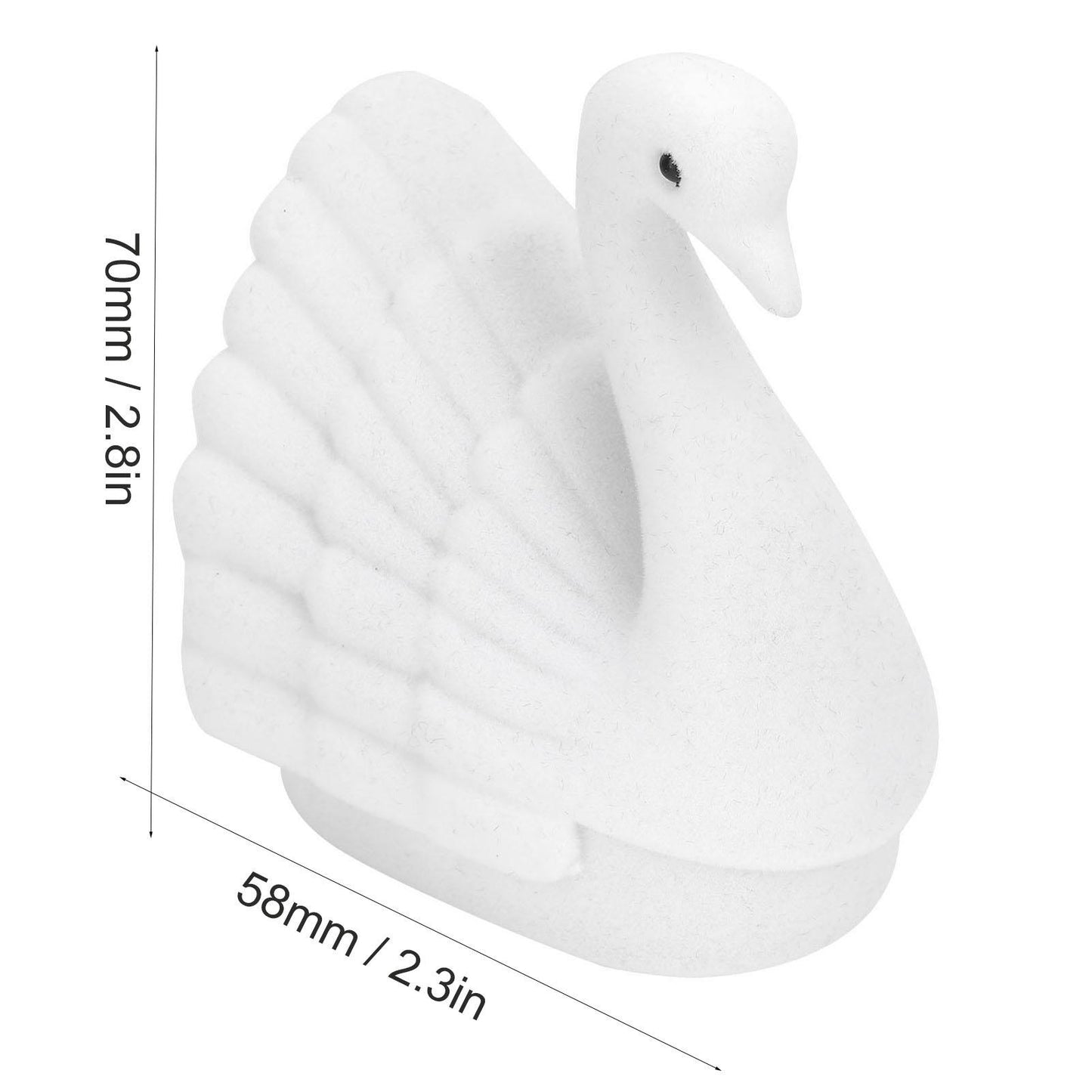 Exquisite Swan Shape Jewelry Box, Retro Design, Flocking Inside, Unique Gift for Christmas, Birthday (White)