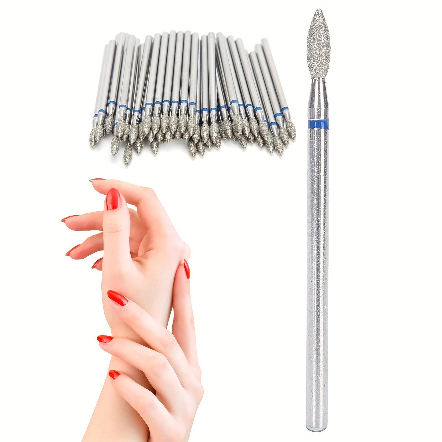 50pcs Nail Drill Bits Nail Polishing Grind Head Replacement Accessory Manicure ToolM