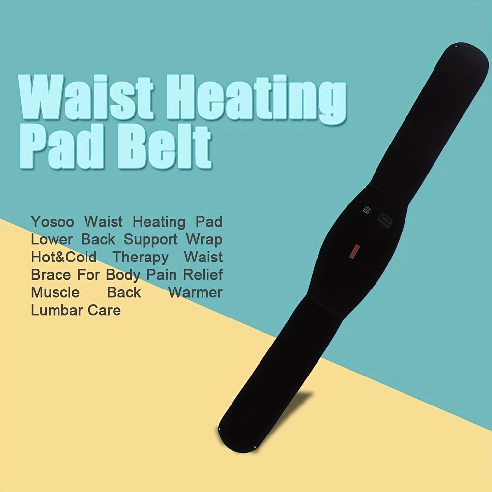 1pc Heating Waist Belt Brace For Pain Relief Lower Back Therapy Lumbar Black