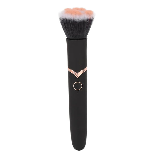 Makeup Brush Blush, Electric Massage Brush with 10 Gears Vibration, Vegan Makeup Tool, Flawlessly Contours & Defines, Large Powder Brush Loose Powder Brush Black