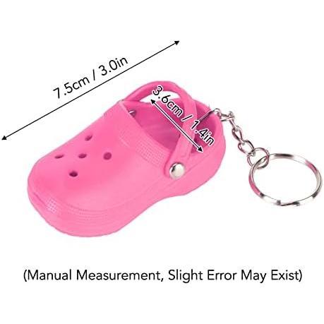 20pcs Mini Shoes Key Chains, Funny Clog Cute Adorable Beach Hole Shoes Keychains for DIY Backpacks Handbag Wall Door Bag Travel Camping Accessory Blue Green Pink Peach Yellow