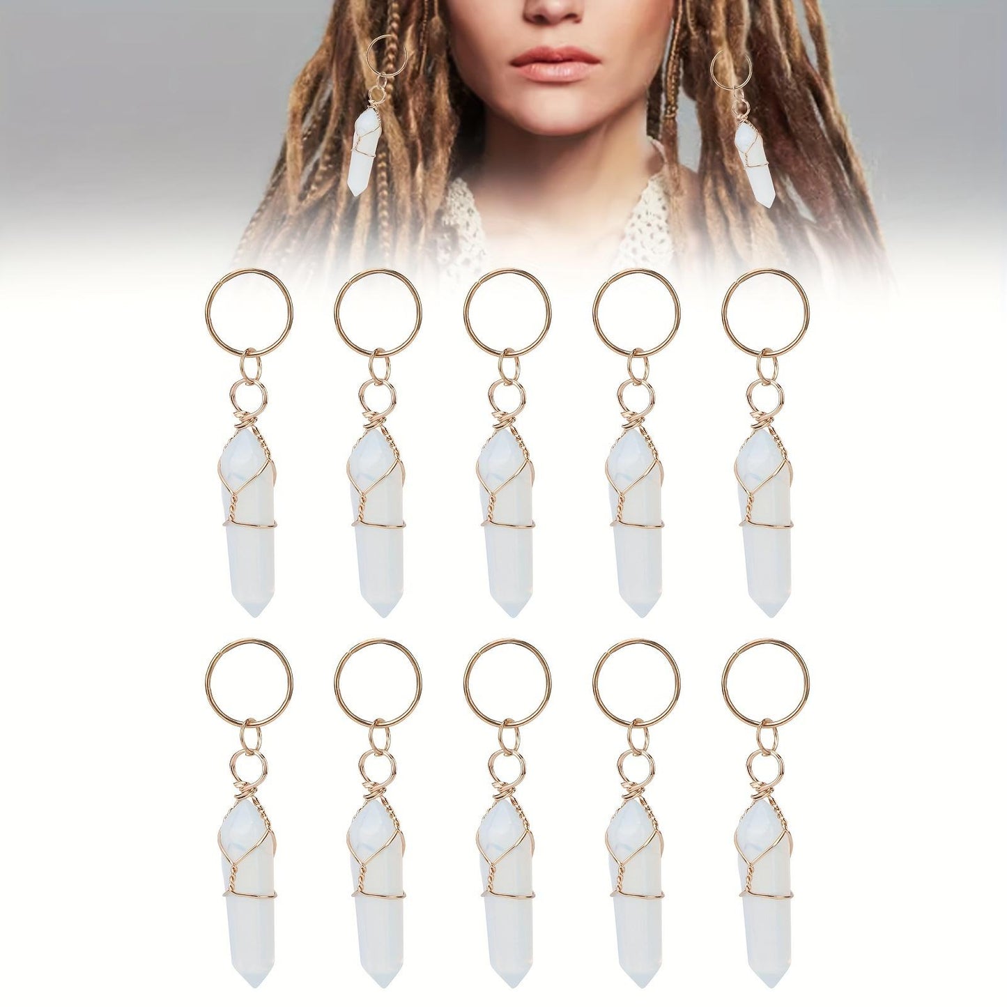 10pcs Hair Jewelry Adjustable For Braids Braid Accessories Hair Ring Dreadlock Hair Jewelry Winding Ferrules Hair Pendants For Women Young Girls