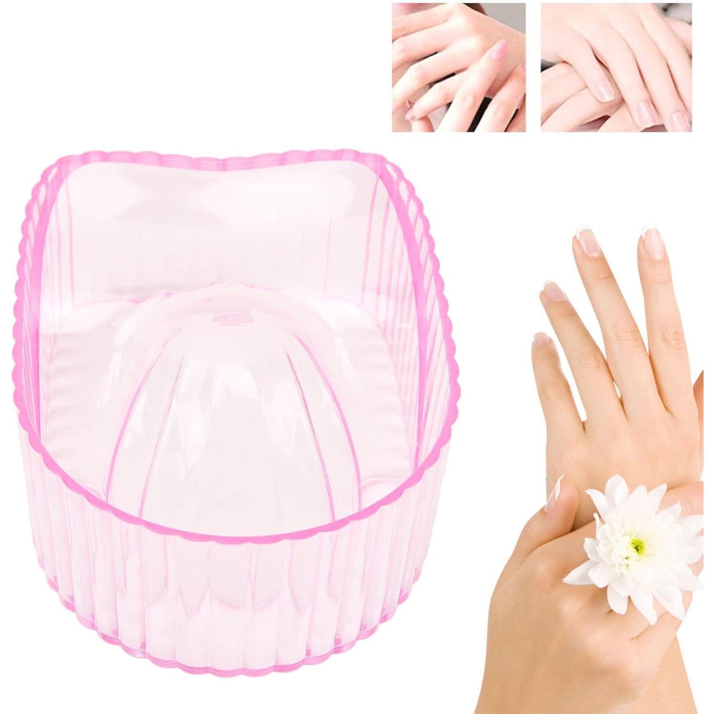 Hand Soaking Bowl, ANGGREK Acrylic Nail Soak Off Bowl Nail Remover Bowl for Soften Dead Skin Clean Remover Gel Polish Nail Manicure Wash Soaker Tray for Beauty Salon (Transparent )