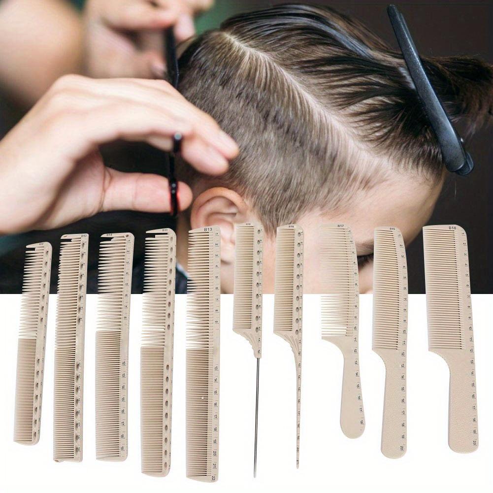 10Pcs Professional Hairdressing Comb Barber Hair Styling Cutting Comb with Measure ScaleComb