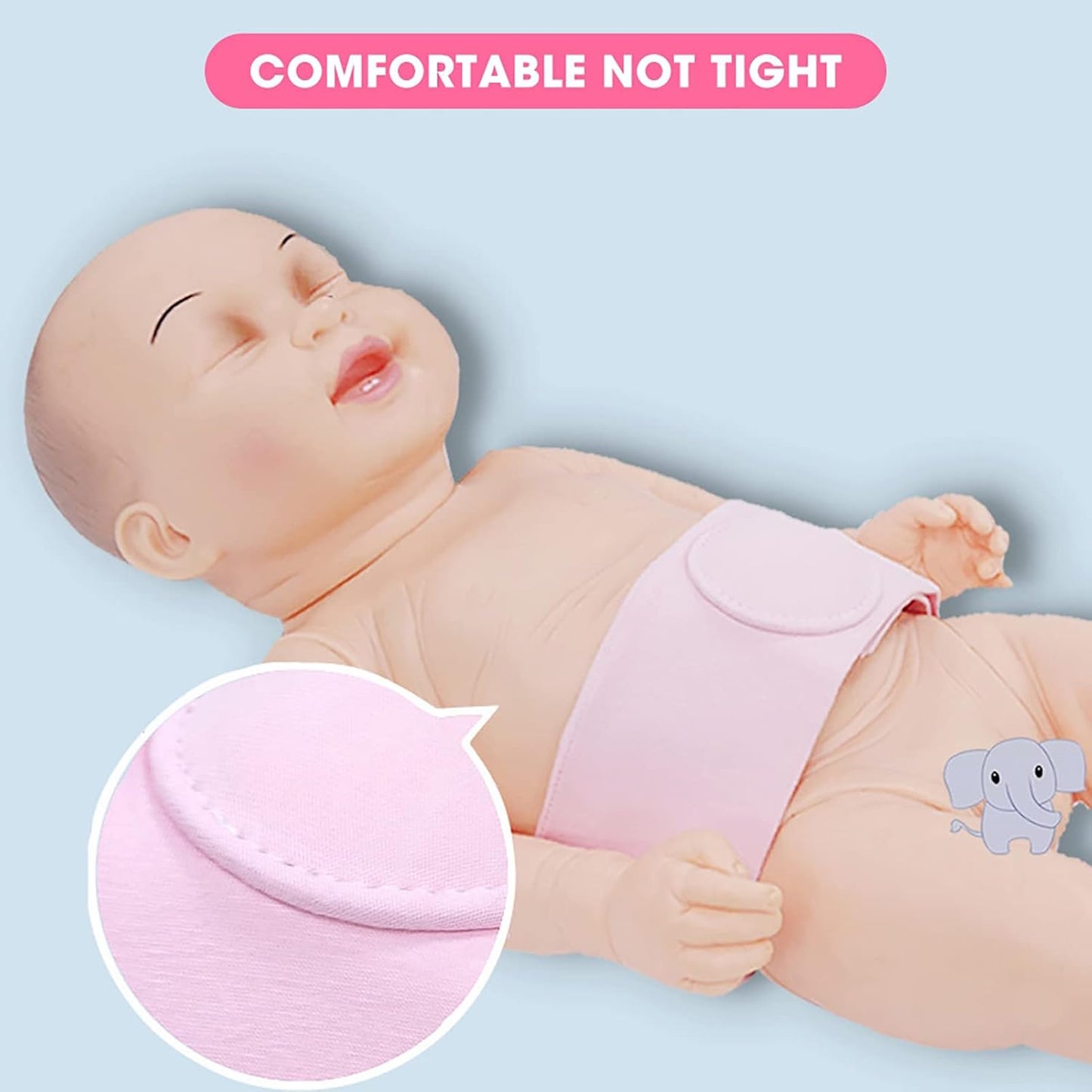 2pcs Umbilical Hernia Belt for Babies pink Baby Hernia Belt, Belly Button Hernia Belt Baby Hernia Belt Hernia Therapy Treatment Children Infant Umbilical Hernia Belt Baby Belly Button Band