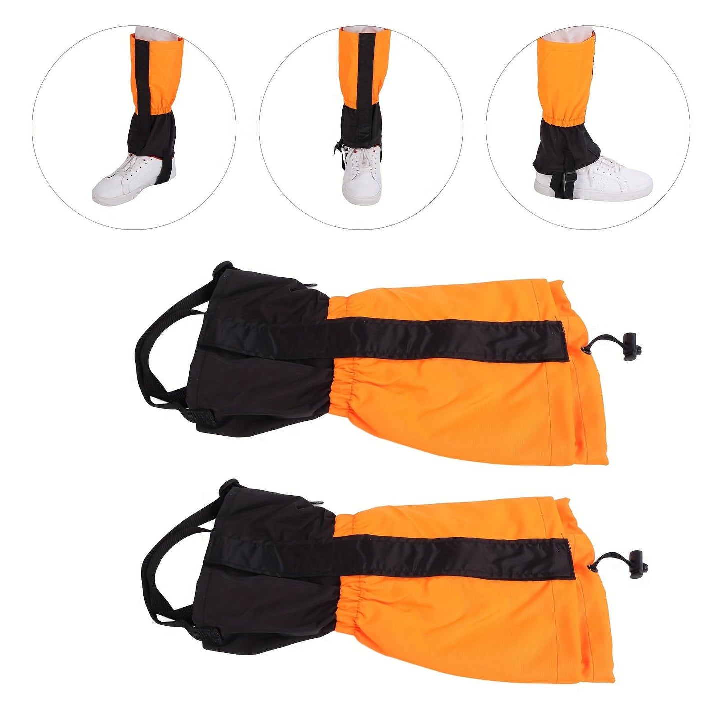 Children's Leg Covers Adjustable Waterproof Windproof Sand Prevention Children's Outdoor Leg Covers (Orange )