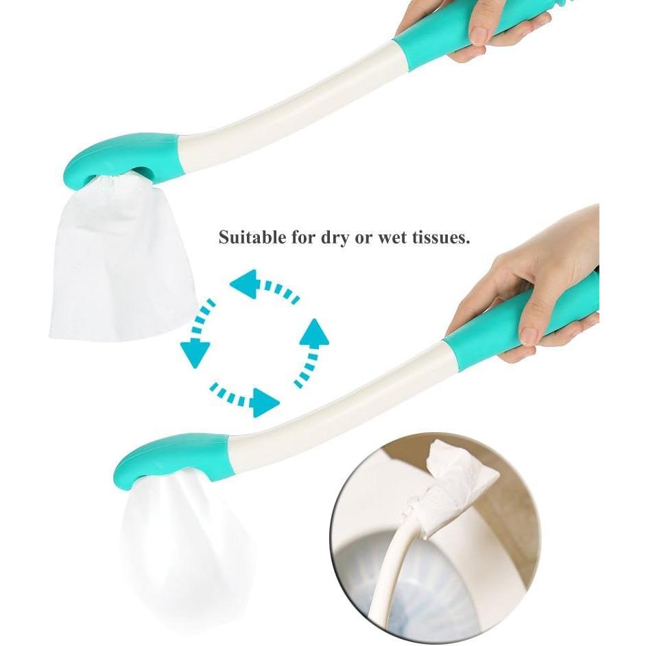 Bottom Wiper, Long Handle Reach Comfort Holder Toilet Paper Tissue Grip Self Wipe Aid Helper