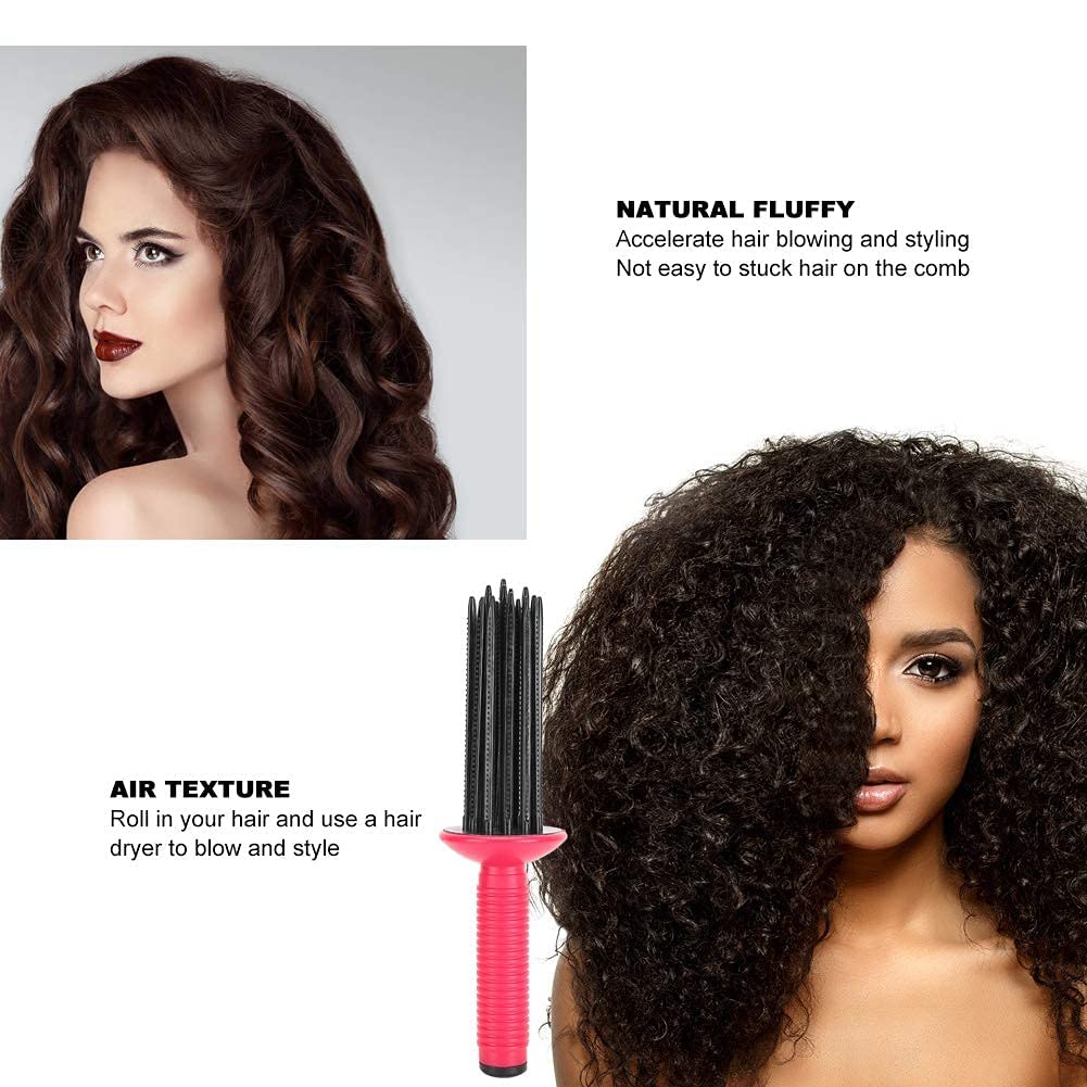 2pcs Anti-Slip Curling Wand for Hairstyling - Fluffy Hair Curler Tools with 17 Comb Teeth, Portable Professional Roll Comb