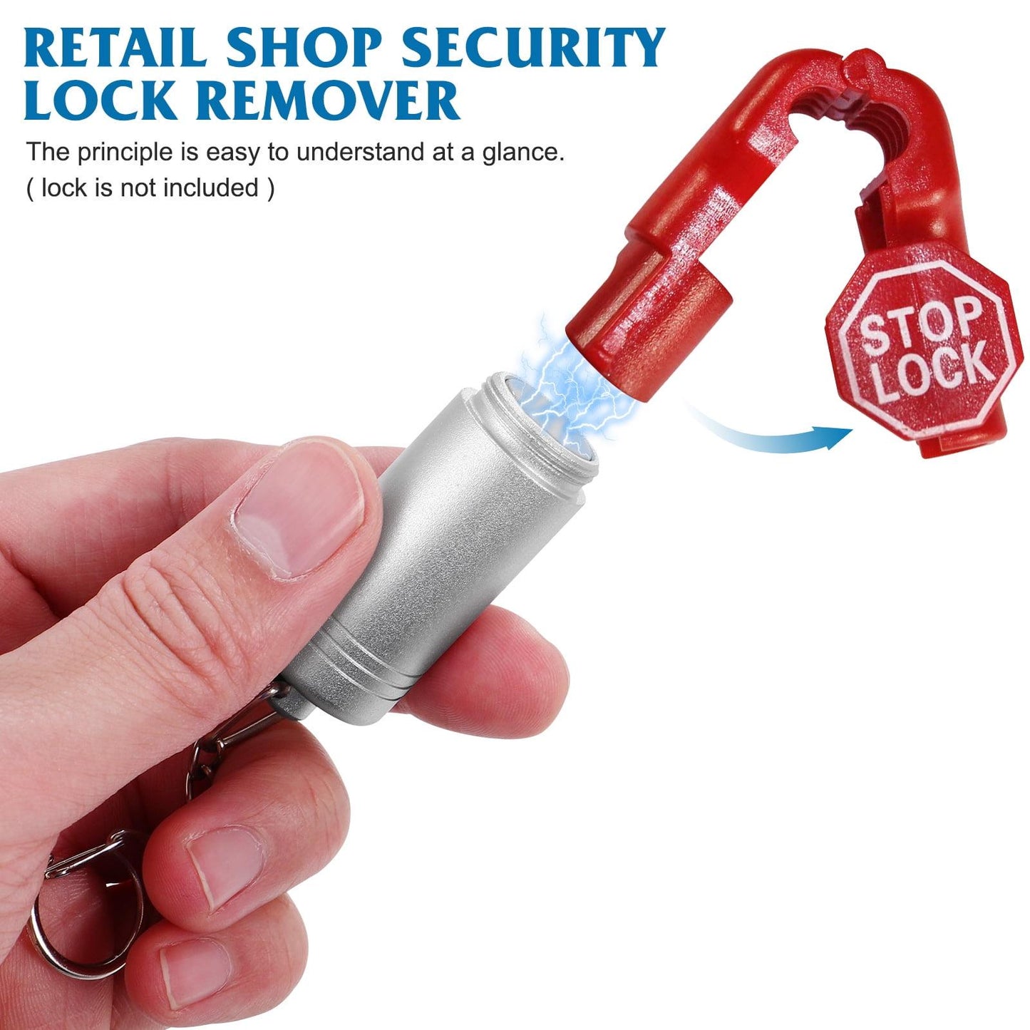 Stop Lock Magnetic Key Security Tags Removal Tool Unlocker Hook Lock Key Aluminum Alloy